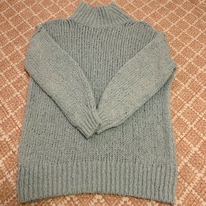 Anthropologie Light Blue Oversized Knit Sweater Size X-Small